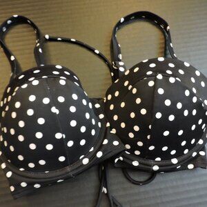 Adore Me 34 C Bikini Black and white polka dot top